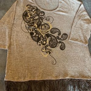 Beautiful sweater with detailing on bottom